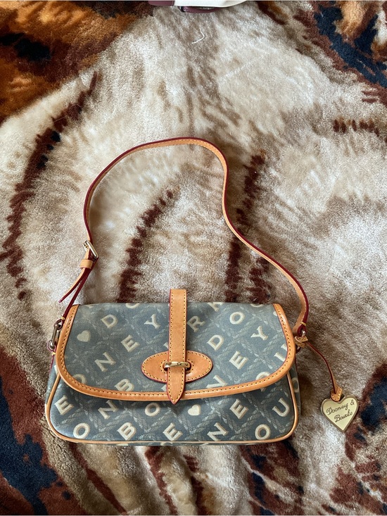 Dooney & Bourke Handbags - Dooney & Bourke Brown Logo Shoulder Bag with Tan Trim